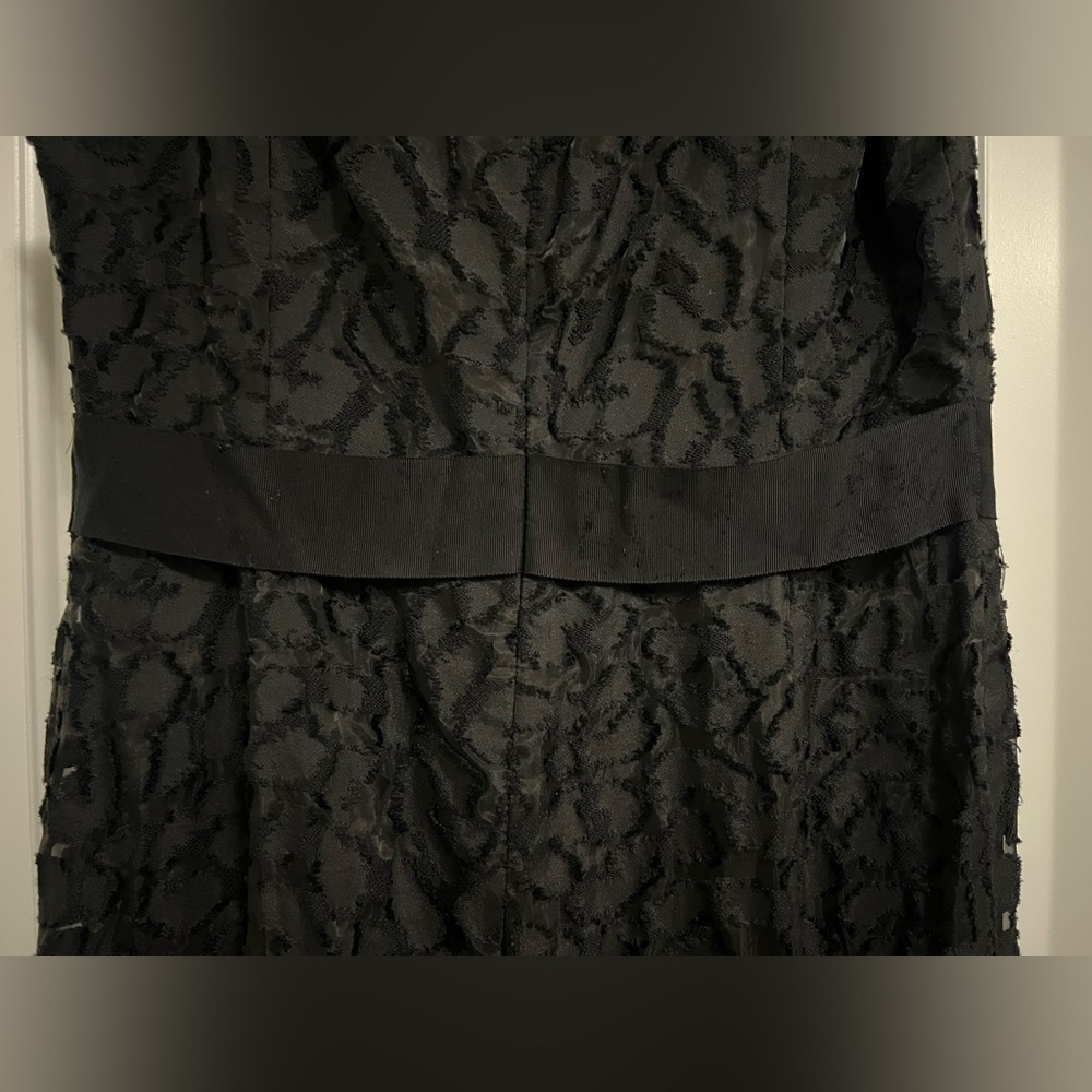 St. John Black Lace Pattern Sleeveless Gown Long Maxi Dress Sz 10 Formal Evening - Picture 13 of 17